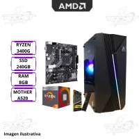 PC ROCKET AMD RYZEN 5 3400G - 8GB - SSD 240GB - GABINETE RGB C/ FUENTE 600W
