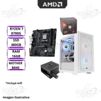 Pc Rocket Ryzen 7 8700g - 16gb - 480gb - 700w - Gabinete Rgb