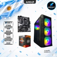 Pc Ryzen 7 5700g - 16gb - 480gb - Gabinete Rgb