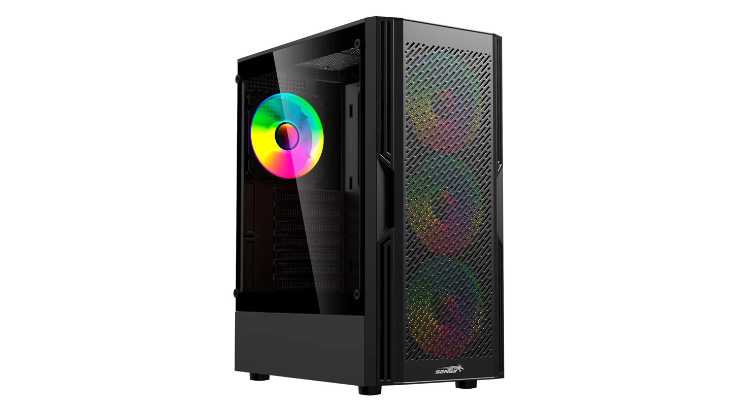 Gabinete Sentey Hunter 4 Coolers ARGB Vidrio templado lateral