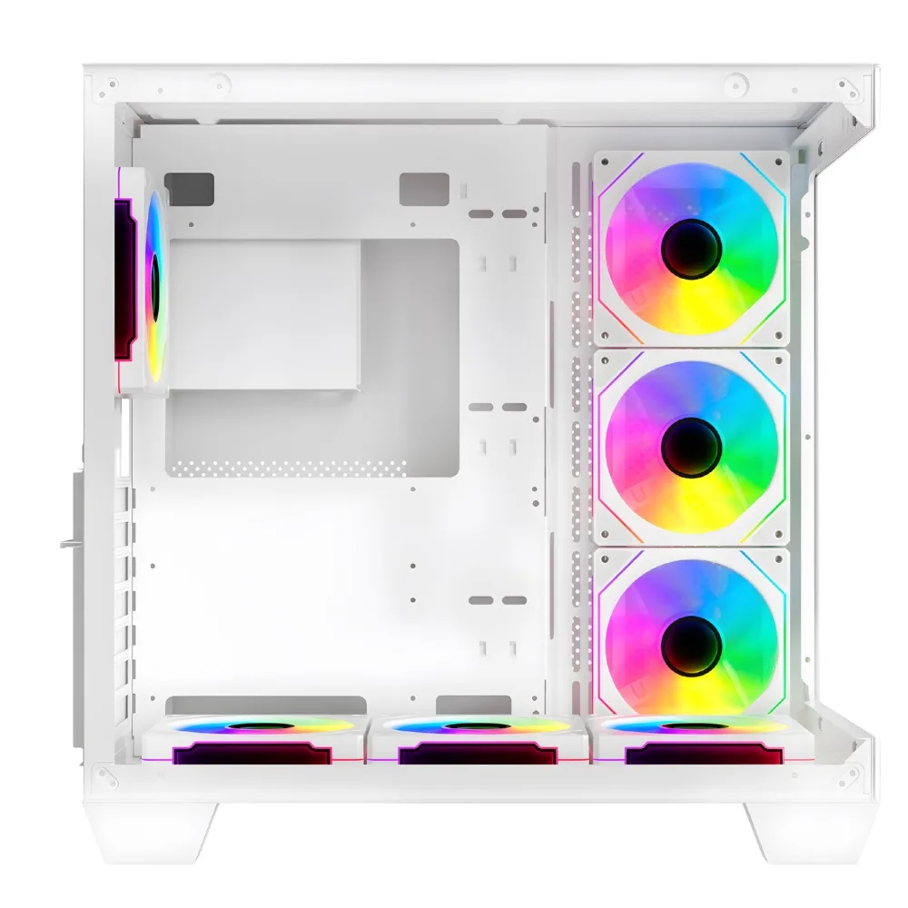 Gabinete Sentey Bearer PRO 7 Coolers ARGB Vidrio Templado lateral y frontal con control remoto Blanco