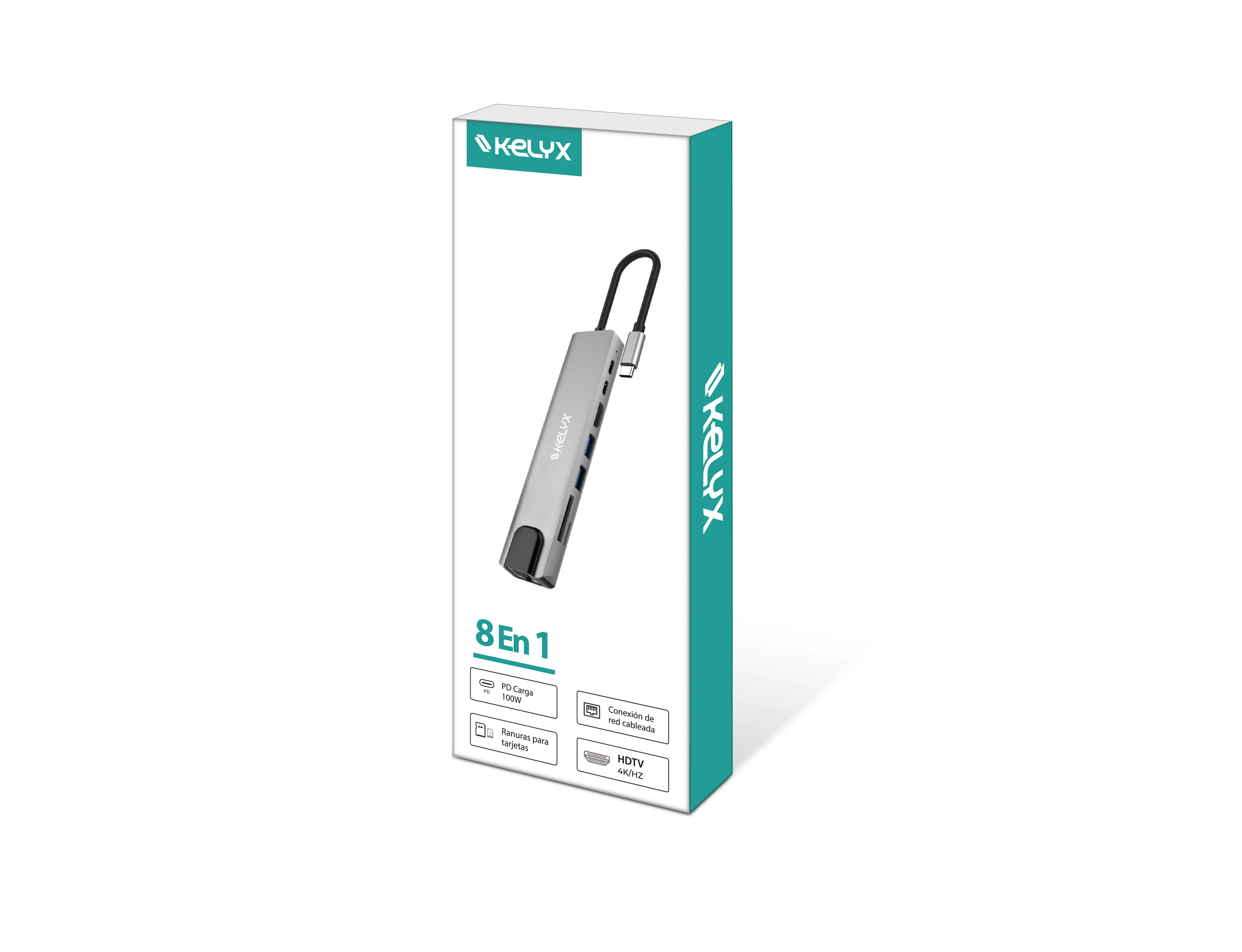 Hub 8 en 1 Kelyx USB C a USB a RJ45 HDMI USB A micro SD