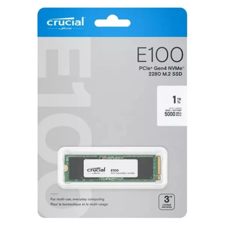 SSD 1 TB M2 NVME Crucial E100 5000 MBPS
