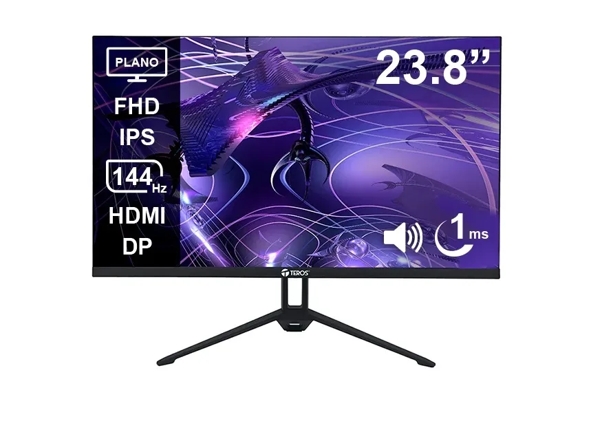 Monitor Teros 24 pulgadas TE-2417S FHD 1080p 144 Hz IPS 1ms HDMI DP con parlantes