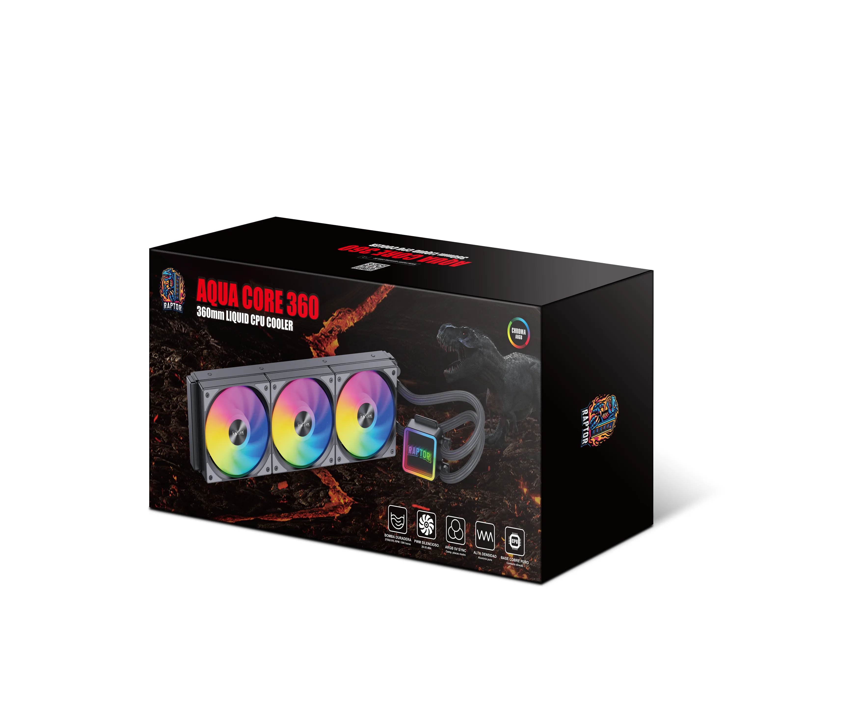 Water Cooling Raptor Aqua Core 360 3X Cpu Cooler 360Mm Negro