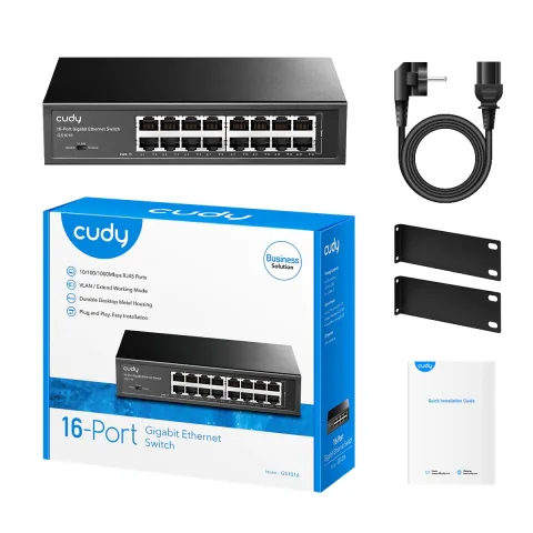 Switch 16 puertos Cudy GS1016 Lan Gigabit 1000 MBPS Rackeable