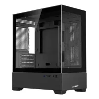 Gabinete Sentey H10 negro sin ventiladores con vidrio templado lateral y frontal