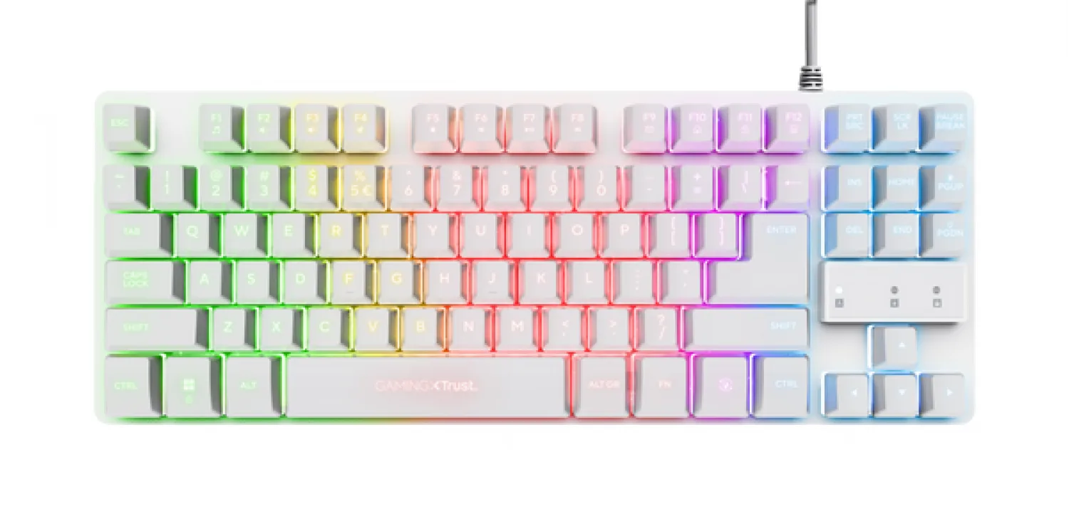 Periféricos Teclado Gamer Trust Thado Tkl Esp White Gxt833W