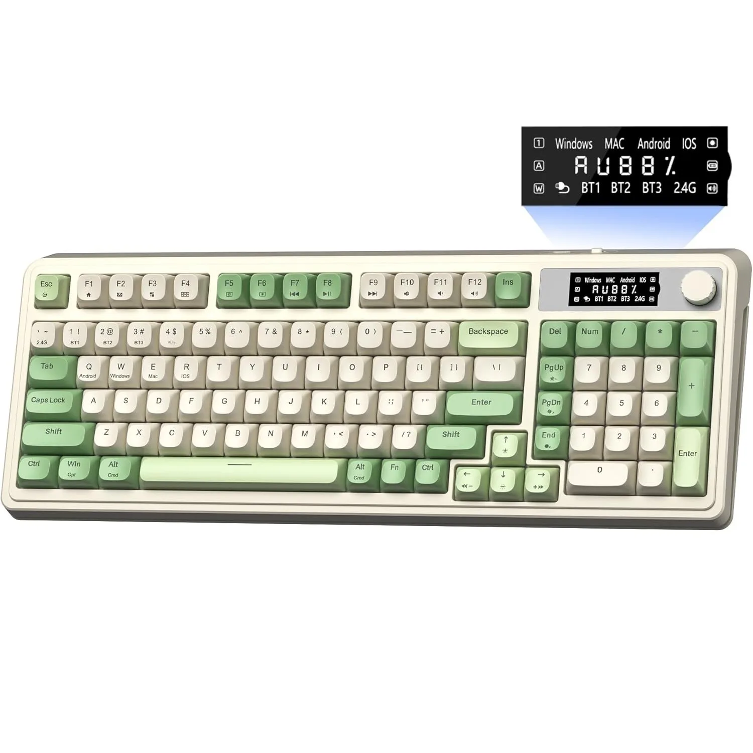 Periféricos Teclado Gamer Aula S99 Pro Dark Green + Cream Yellow + Light Green BT Membrana 98%