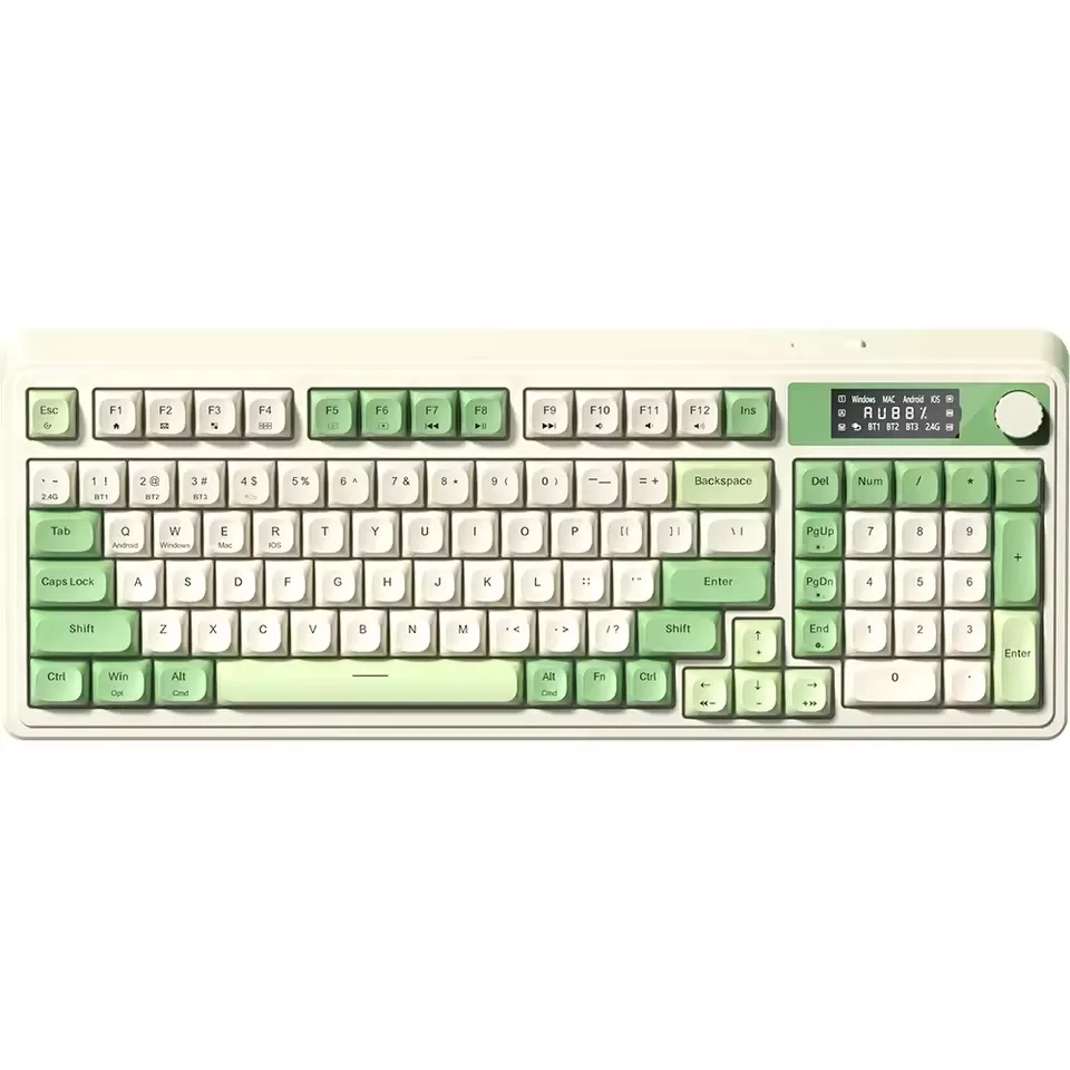 Periféricos Teclado Gamer Aula S99 Pro Dark Green + Cream Yellow + Light Green BT Membrana 98%