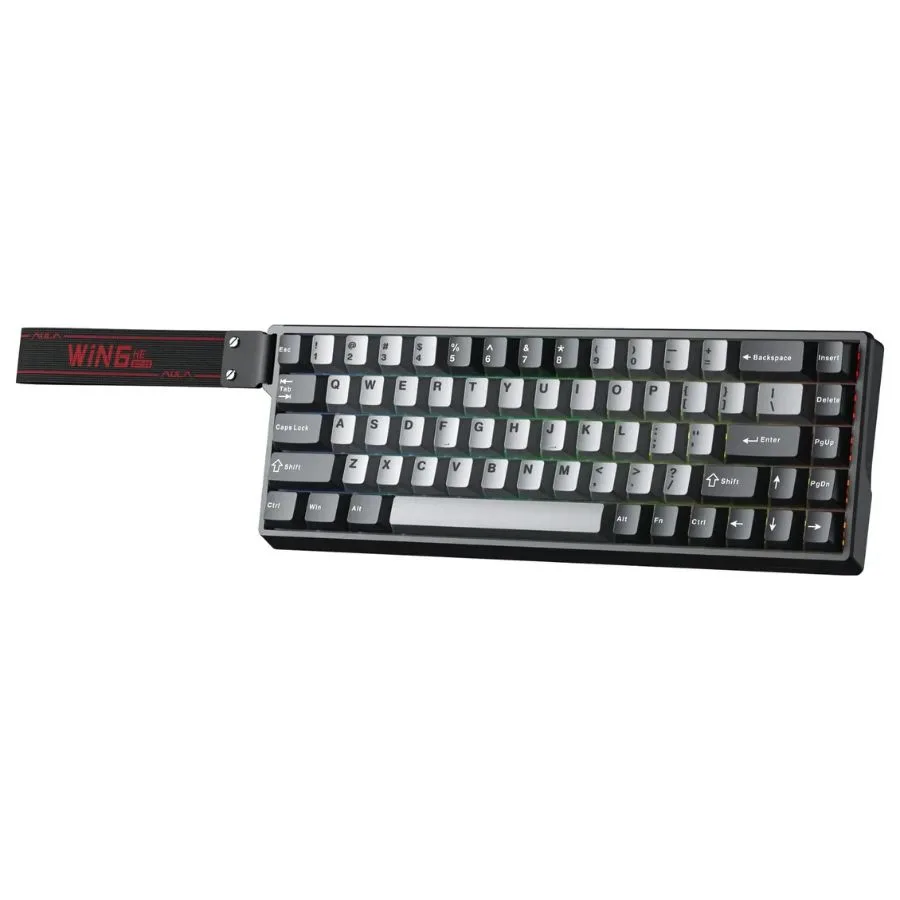 Periféricos Teclado Gamer Aula WIN68HE Pro Light Gray Dark Sw Meteor Magnetico