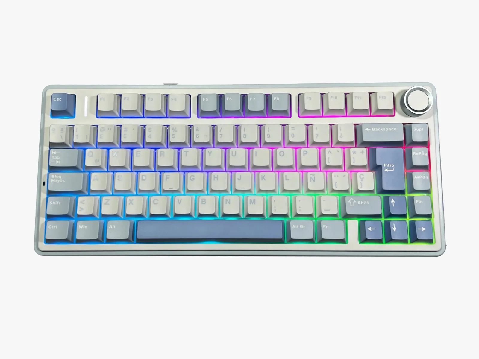 Periféricos Teclado Gamer Aula F75 Blue White Dark Blue RGB Switch Reaper Mecanico BT