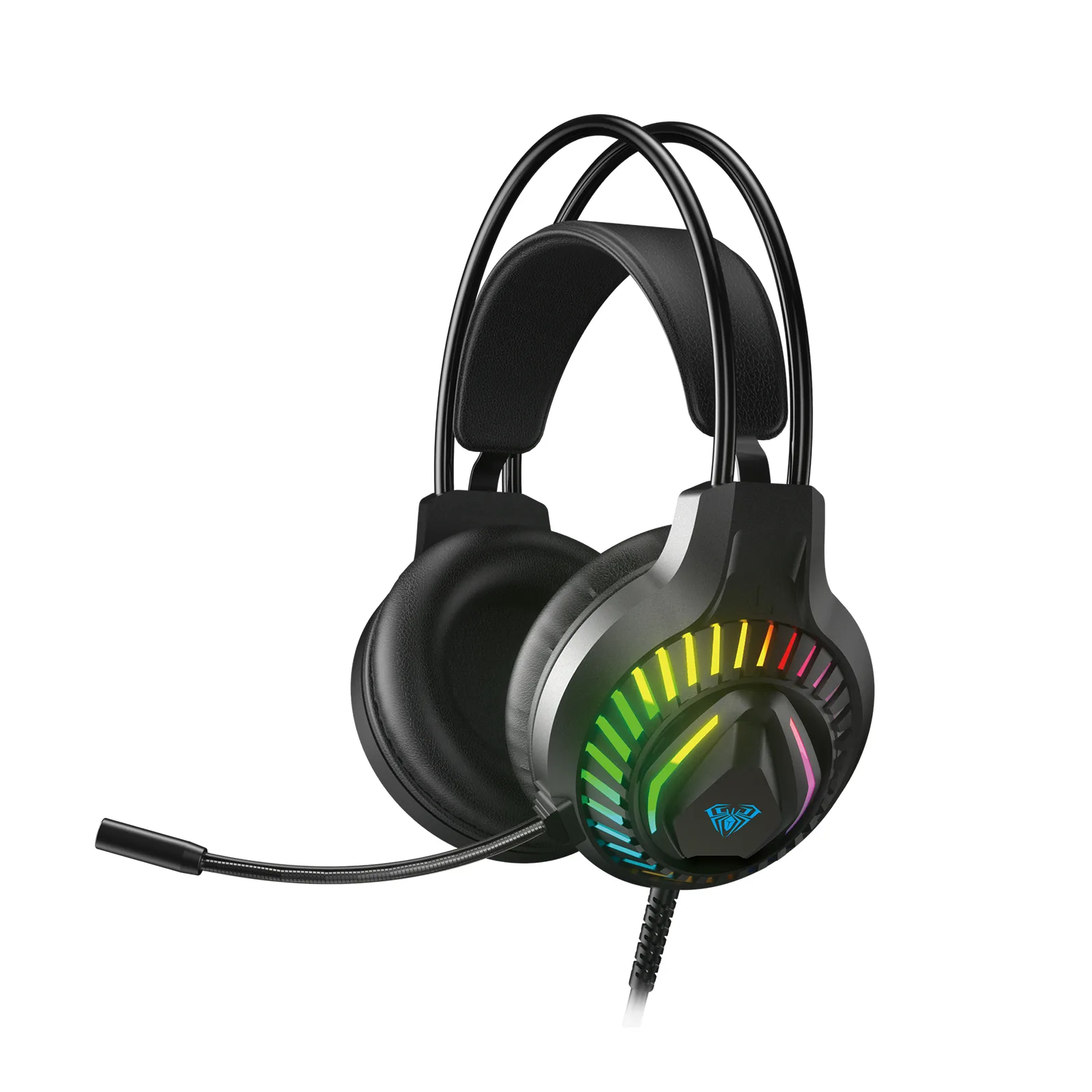 Auricular Gamer/PS4/PC Aula Mountain 3.5MM + USB Black RGB S605