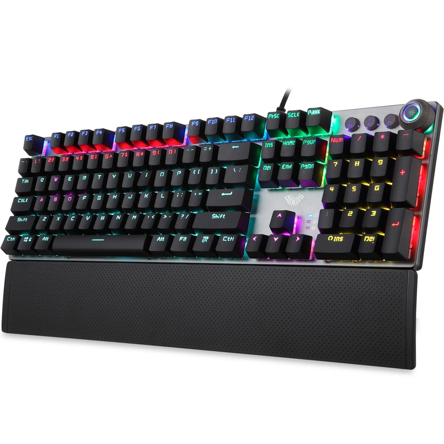 Periféricos Teclado Gamer Aula Gray + Black Switch Blue Mecanico F2058