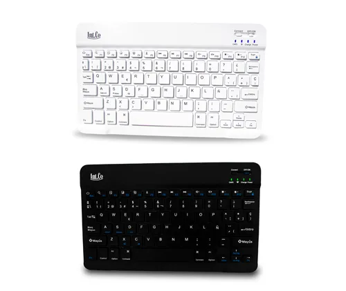 Teclado INT.CO Bluetooth – Portable – Slim – Recargable -RDK-904-B NEGRO BLANCO
