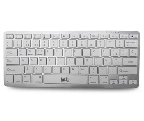 Teclado INT.CO Bluetooth – Portable – Slim – Recargable – RDK-902 Plateado !