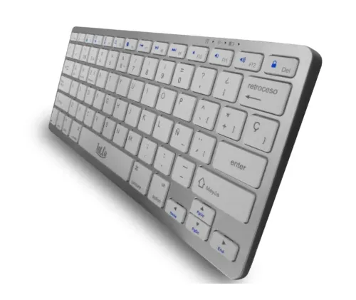Teclado INT.CO   Bluetooth – Portable – Slim – Recargable – RDK-902 Plateado !