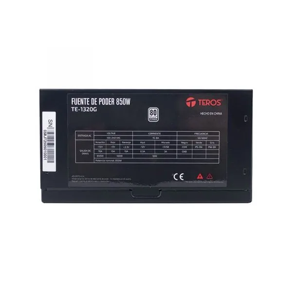 Fuente Teros TE-1320G 850w 80 Plus Platinum ATX Modular