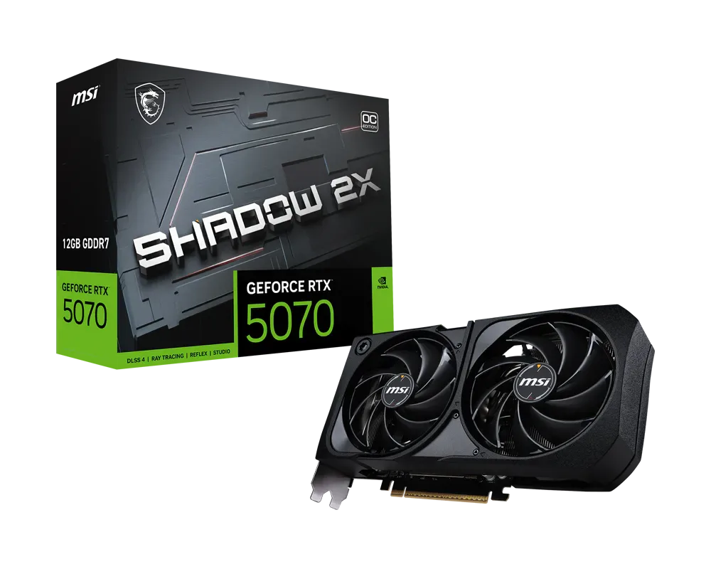Placa De Video Msi Geforce Rtx 5070 Shadow X2 12gb Dlss4 Gddr7