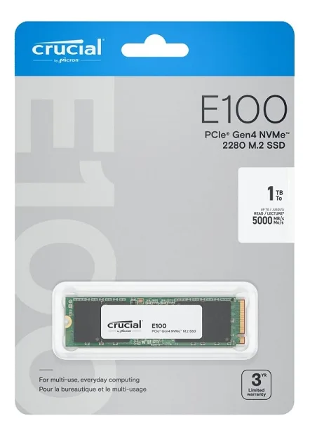 Disco Ssd M.2 Crucial E100 1tb Pcie Nvme Gen4 5000mb/s