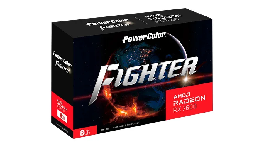 Placa De Video Powercolor Figther Rx 7600 Oc 8gbamd Radeon