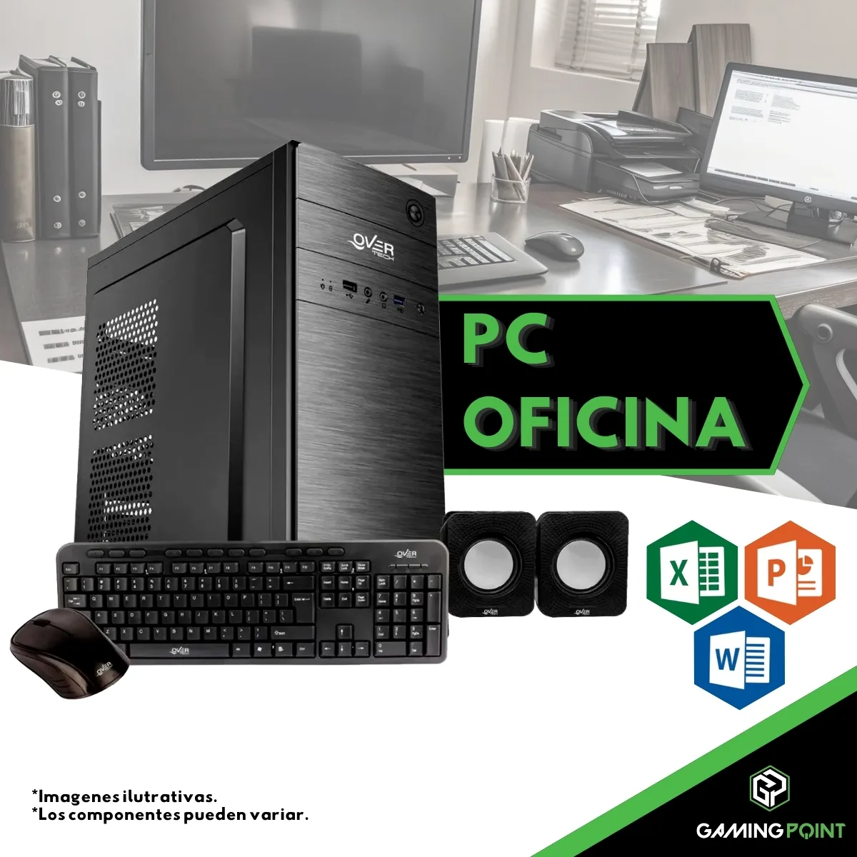 PC HOGAR Y OFICINA I3 13100 8GB SSD 512 M.2 GABINETE KIT MOUSE TECLADO Y PARLANTE DE REGALO