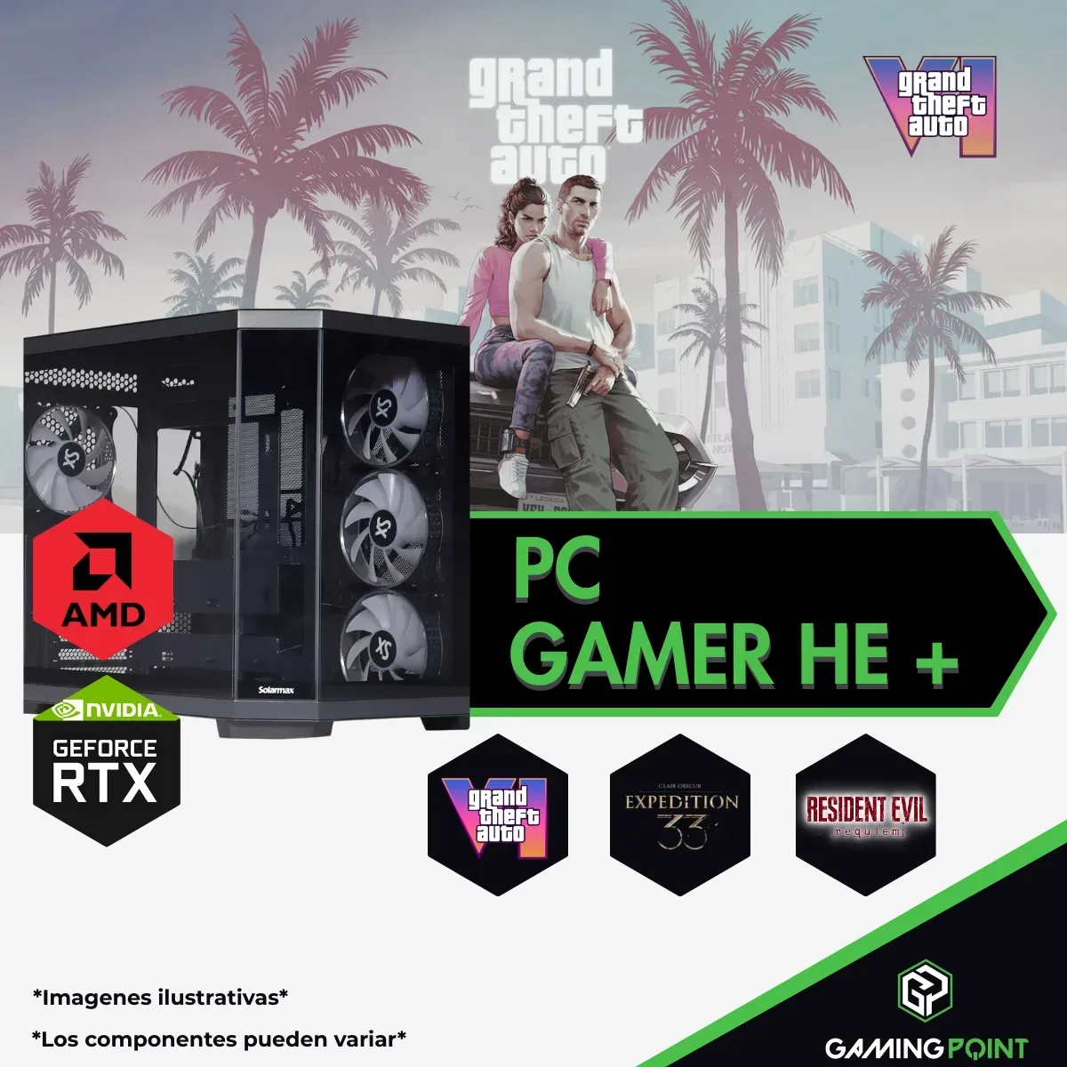 PC GAMER RYZEN 7 7800x3d B650 32GB RAM SSD M.2 1TB 7250mb/s RTX 5070 12GB 850W