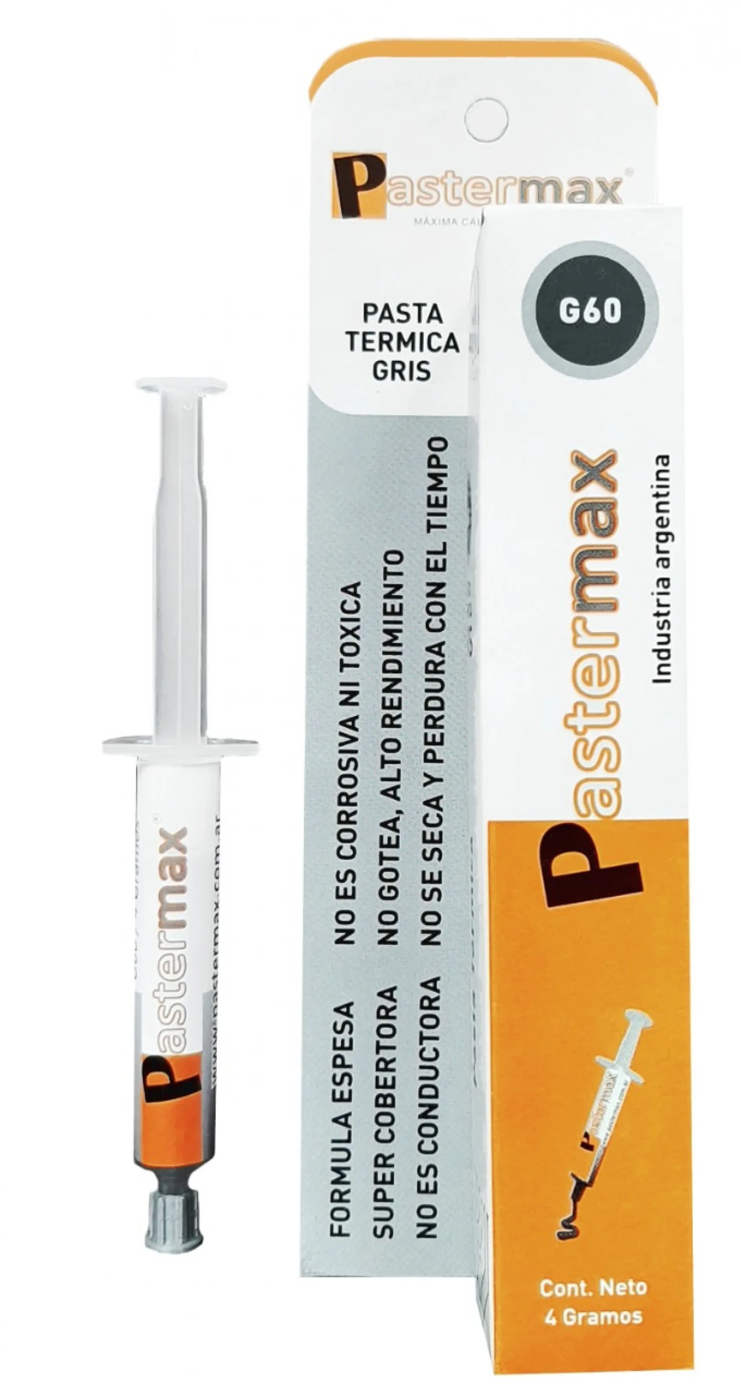 Pasta Termica Pastermax G60 Gris 4gr Con Oxido De Metal Y Compuestos De Carbono