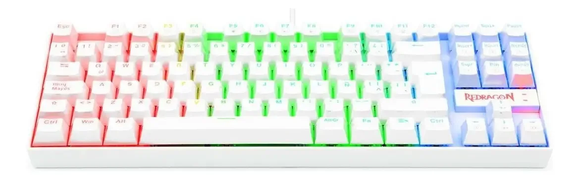TECLADO REDRAGON K552 KUMARA RGB WHITE RED SWITCH MECANICO
