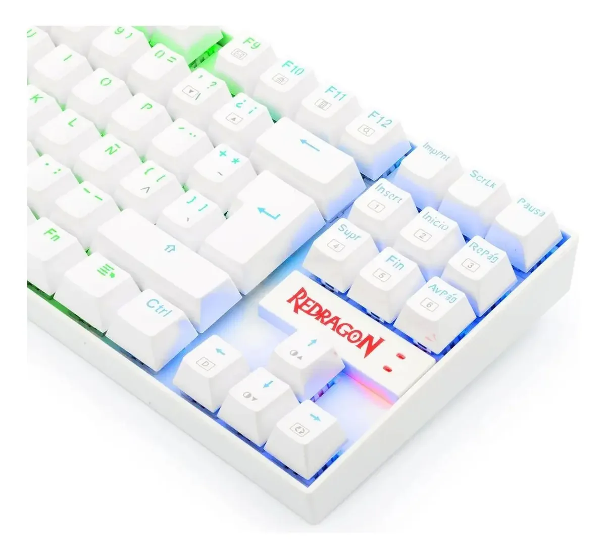 Teclado Redragon K552 Kumara Rgb White Red Switch Mecanico 