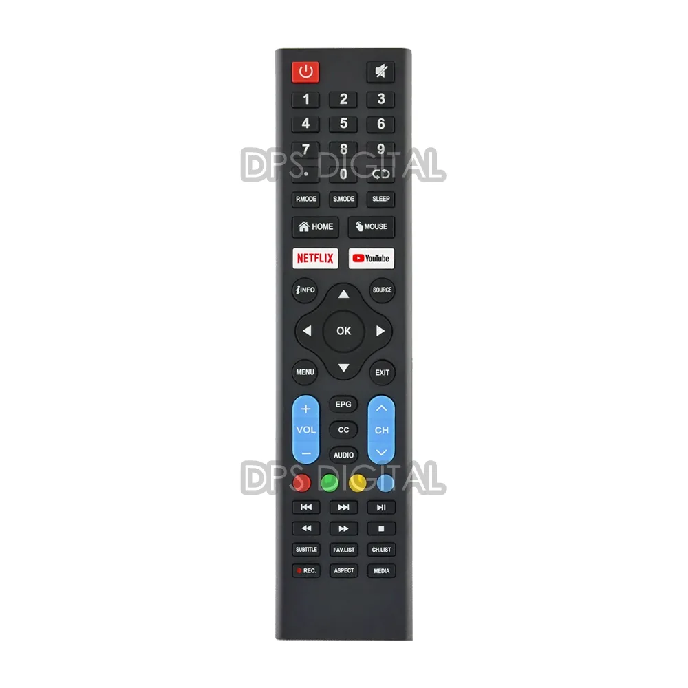 (lLCD-609) Control Remoto Para Kanji Kj-32mt005-2 Smarttv Netflix Youtube Negro