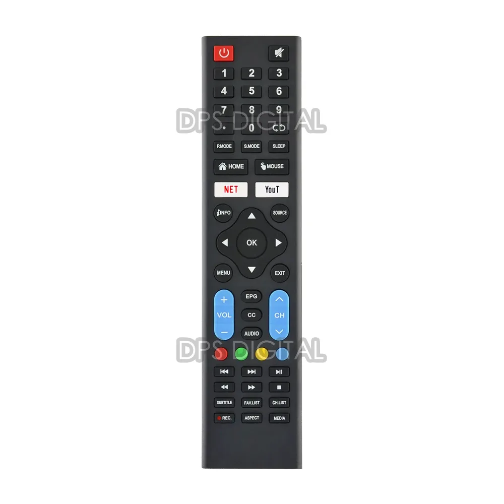 (lLCD-609) Control Remoto Para Kanji Kj-32mt005-2 Smarttv Netflix Youtube Negro