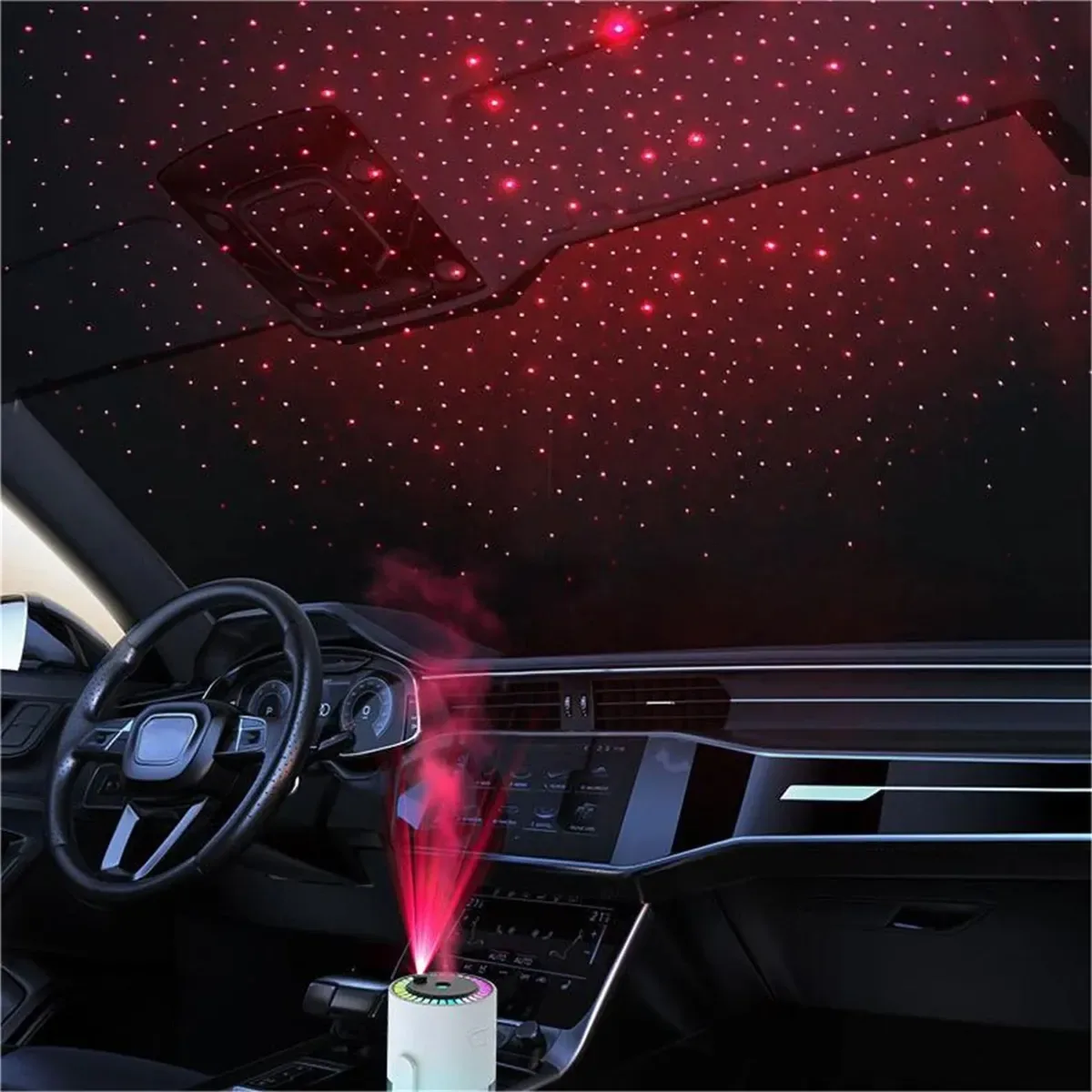Humidificador Difusor Proyector Led Estrellas Rojas 280ml Usb