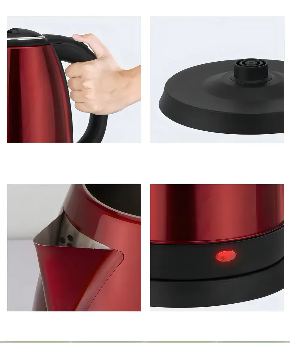 Pava Eléctrica Mate Jarra Acero Inoxidable 2 Lt Hytoshy Color Negro