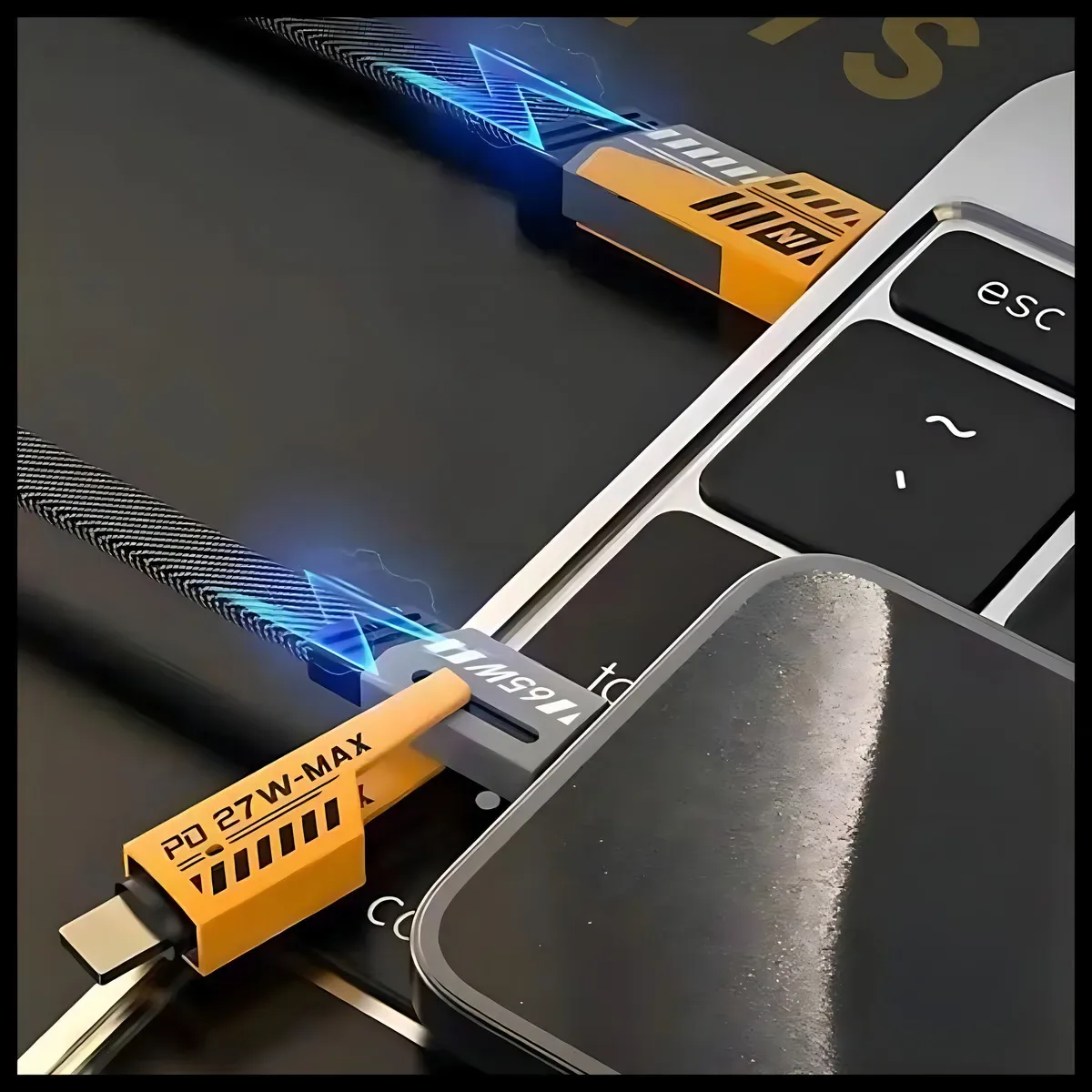 Cable USB Tipo C para Iphone Android 65w Usb A y C 4 en 1 tipo IP nylon carga rápida