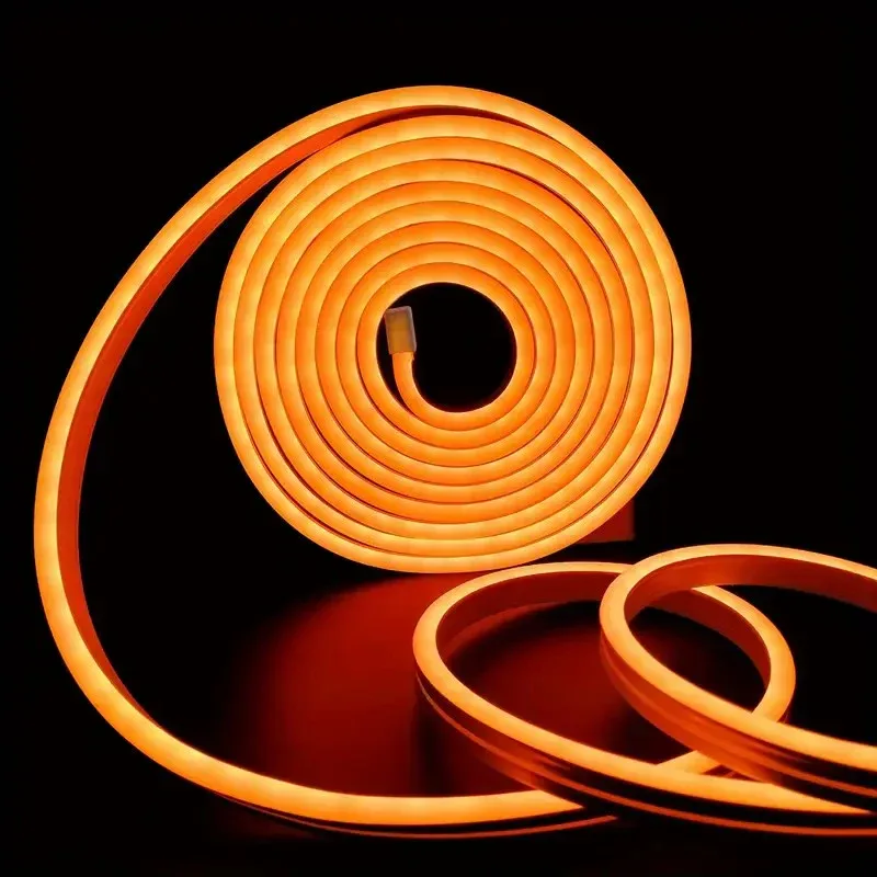 Kit Manguera Luz Neón 5 Mts + Fuente Naranja