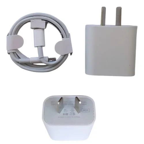 Cargador Rápido Power 20w Usb-c Para iPhone Pata Oblicua + Cable Carga Rápida Usb-c a Lightning De 1m (Generico)