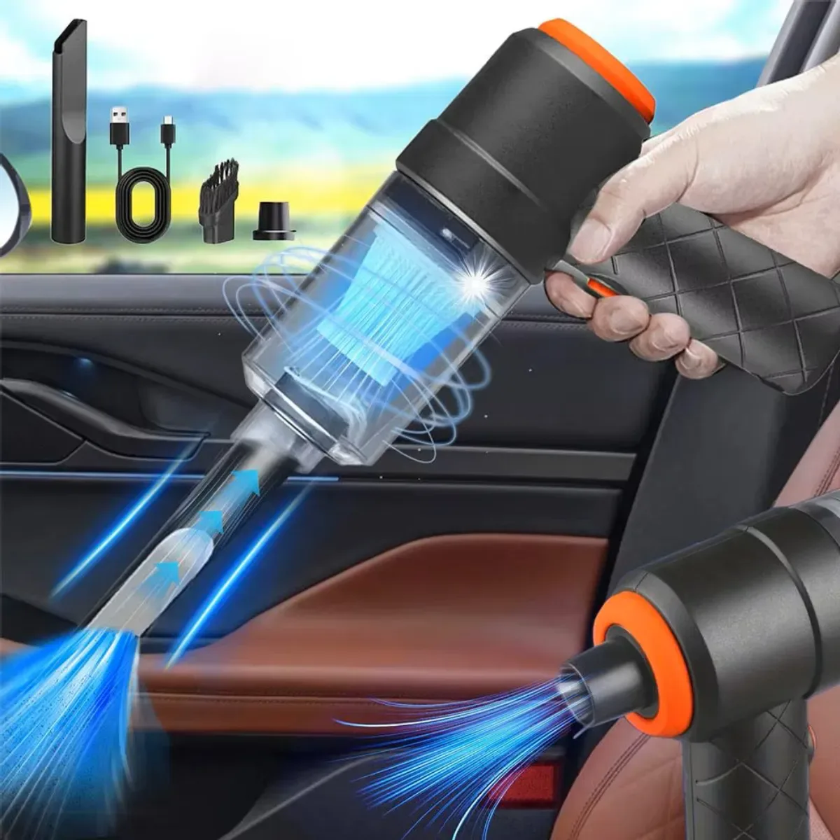 Aspiradora Inalámbrica Usb Para Hogar Auto 6 En 1 Portatil