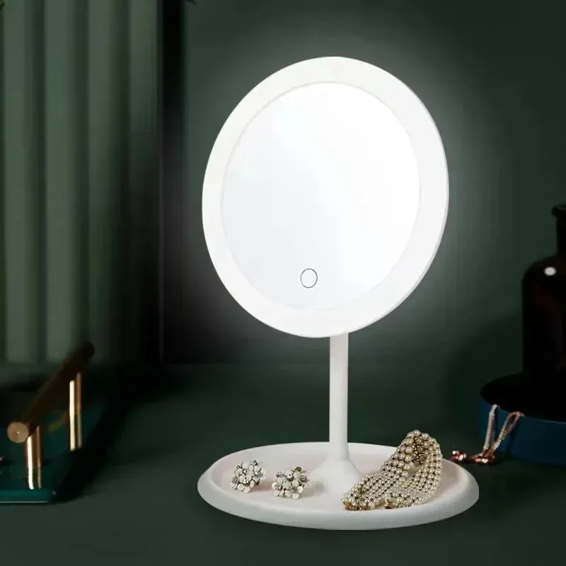 Espejo Para Maquillaje Con Luz Led Touch Inalambrico Usb