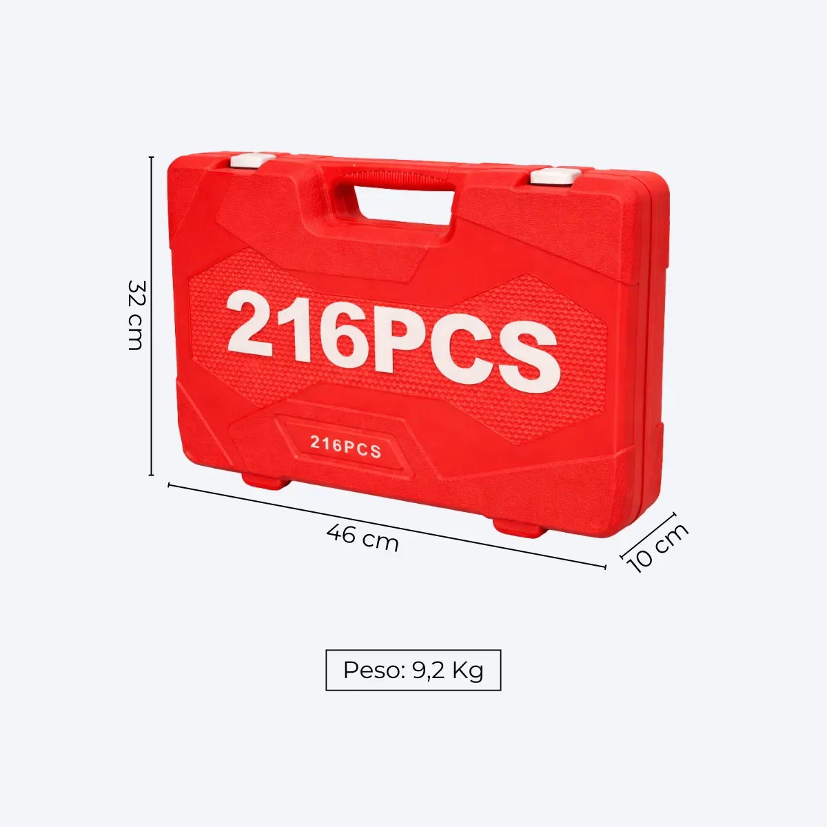 Juego Llaves Tubo 216 Piezas Cromo Antideslizante