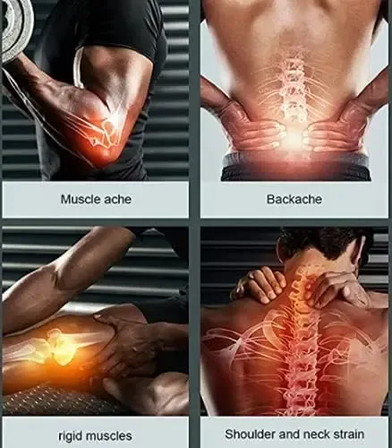 Pistola Masajeadora Muscular Inalámbrica 4 Cabezales Vibración Rojo
