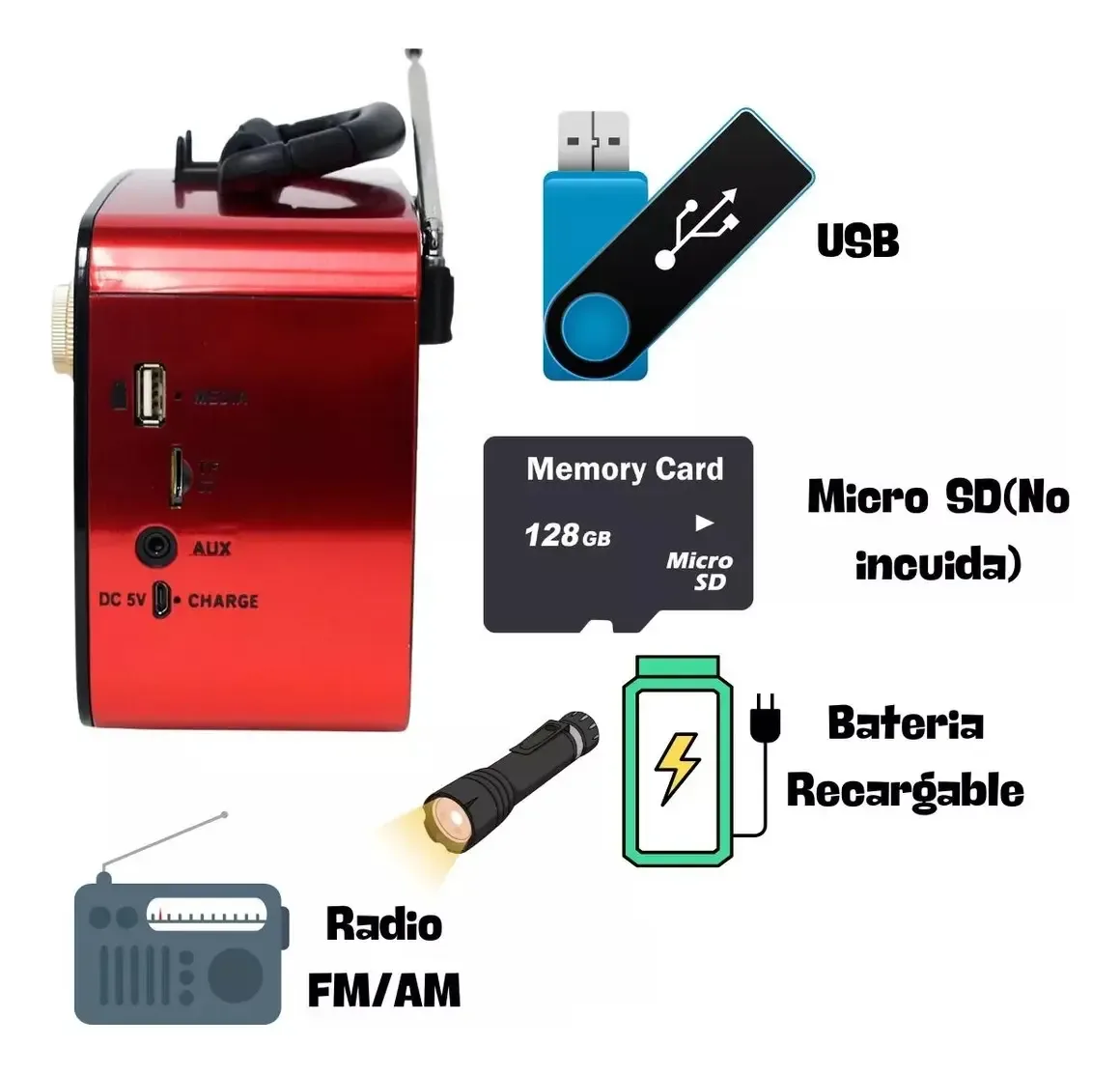 Radio Am/fm Bluetooth Usb Sd Retro Vintage Diseño Color Marrón