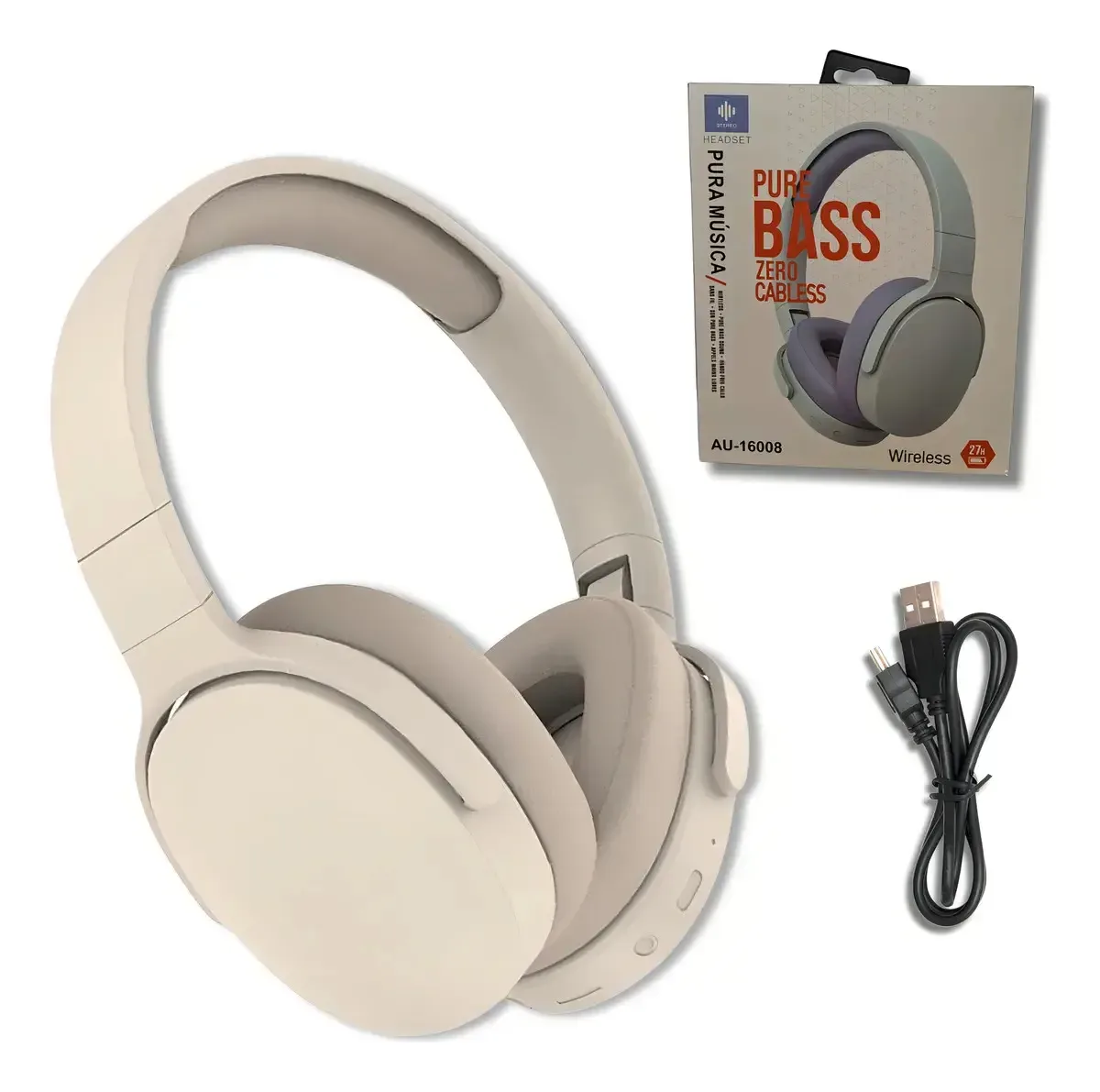 Auriculares Vincha Bluetooth Inalámbricos Pure Bass Estereo