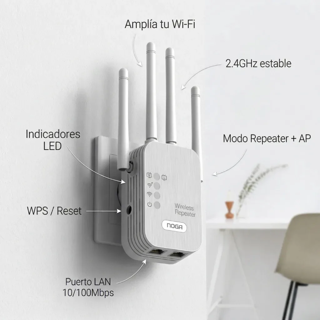 Repetidor Wifi 300mbps 2.4ghz Noga Nga-rep5