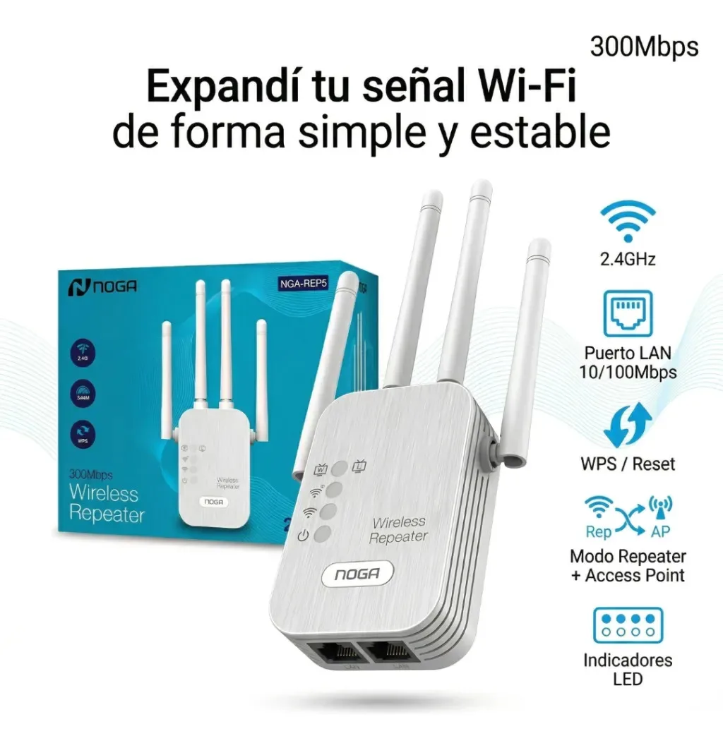 Repetidor Wifi 300mbps 2.4ghz Noga Nga-rep5