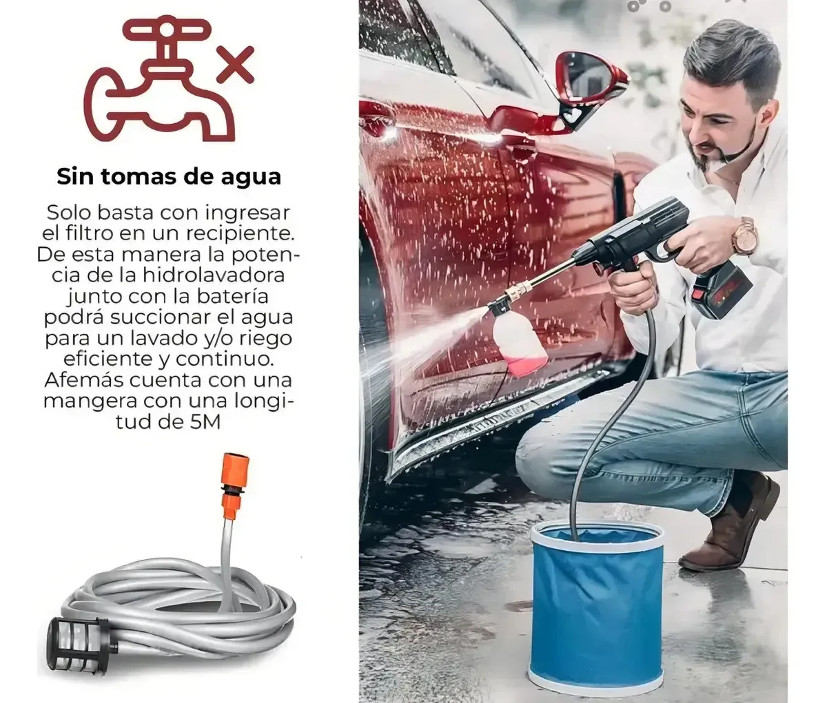 Hidrolavadora Alta Presion De Mano Portátil Eléctrica 240w
