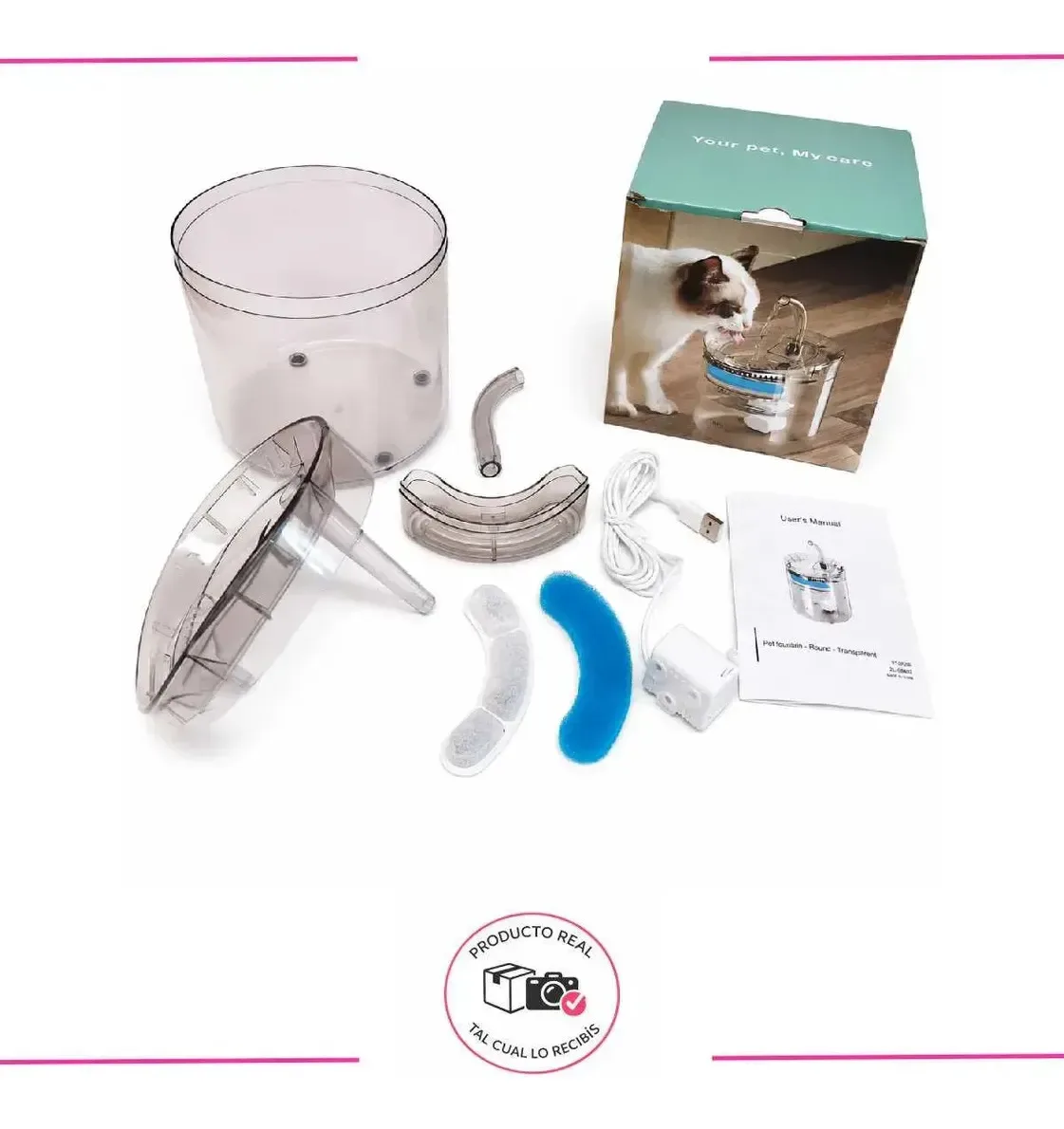 Bebedero Dispenser Fuente Agua Automático Mascota Gato Perro