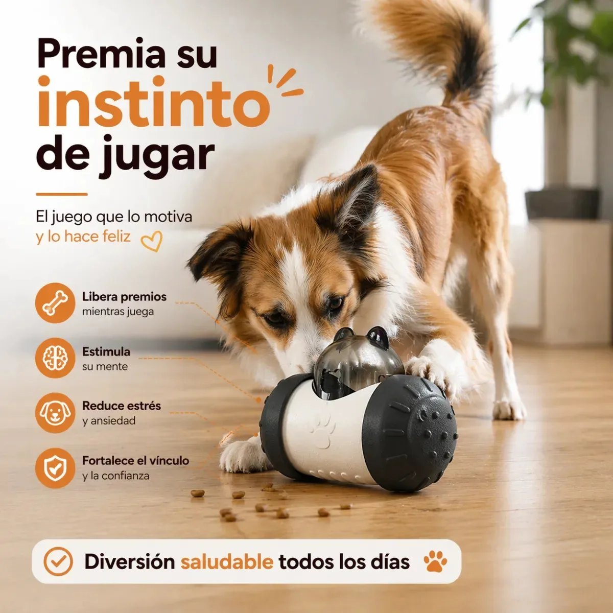 Juguete Interactivo Dispensador Comida Antiansiedad Perros
