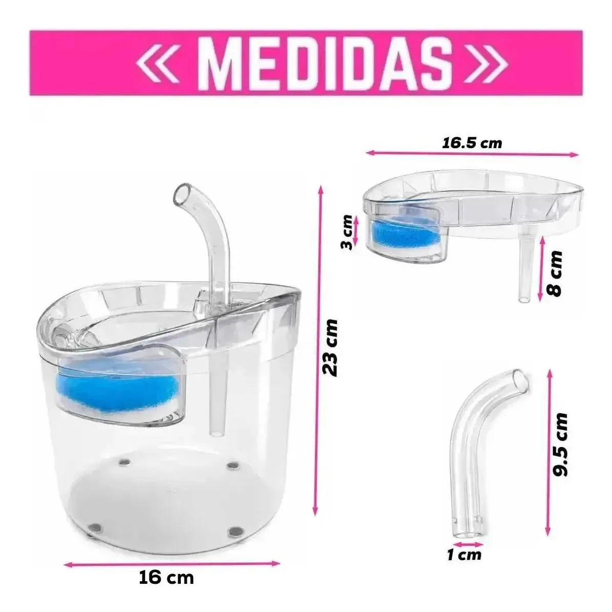Bebedero Dispenser Fuente Agua Automático Mascota Gato Perro