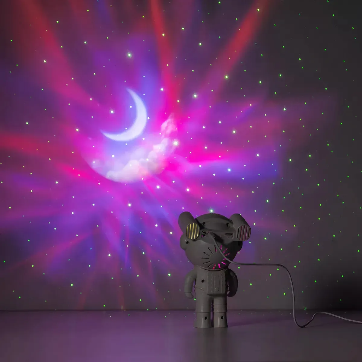 Astronauta Proyector Estrellas Galaxia Lampara Parlante Bluetooth Blanco